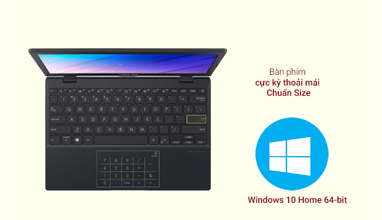 Laptop Asus E210MA-GJ353T | Bàn phím cực kỳ thoải mái