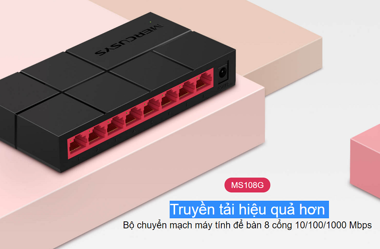 Switch Mercusys MS108G 8-Port 10/100/1,000 Mbps | Bộ chuyển mạch 8 cổng