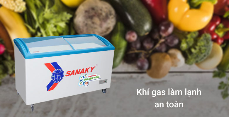 TỦ ĐÔNG CỬA KIẾNG LÙA SANAKY INVERTER 450 LÍT VH-6899K3 ĐỒNG | Khí ga làm lạnh an toàn