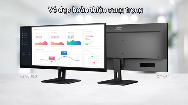 Màn hình LCD AOC 34'' Q34E2A | Vẻ đẹp hoàn thiện sang trọng