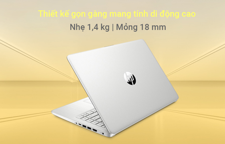 Máy tính xách tay/ Laptop HP 14s-fq1080AU (4K0Z7PA) (AMD Ryzen 3 5300U) (Bạc)| Thiết kế gọn gàng mang tính di động cao