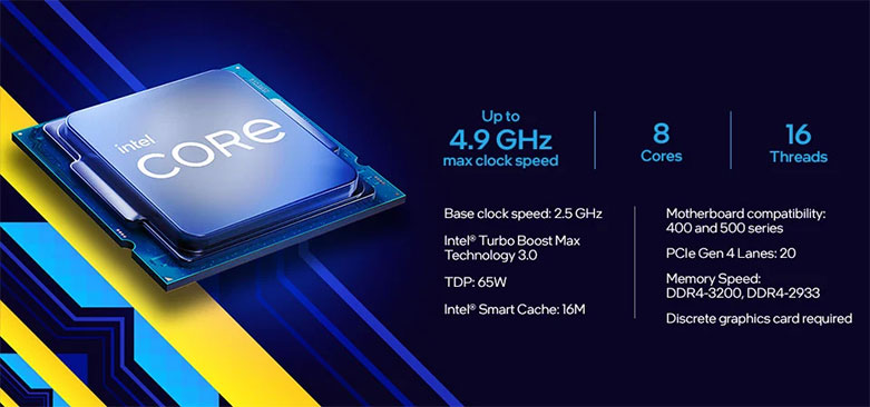 Bộ vi xử lý/ CPU Intel Core i7-11700F 2.50 Up to 4.90GHz, 16M, 8 Cores 16 Threads | Nâng cấp đáng kinh ngạc