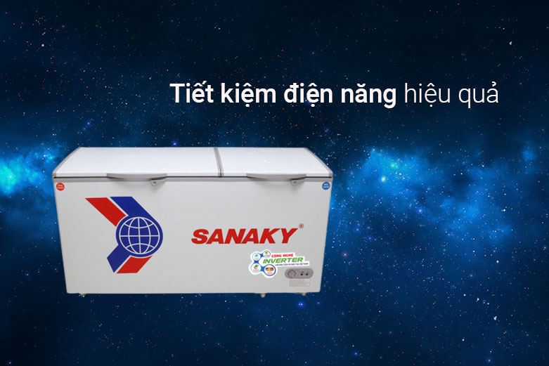 TỦ ĐÔNG MÁT SANAKY INVERTER 500 LÍT VH-6699W3 ĐỒNG (R600A) | Tiết kiệm điện năng hiệu quả