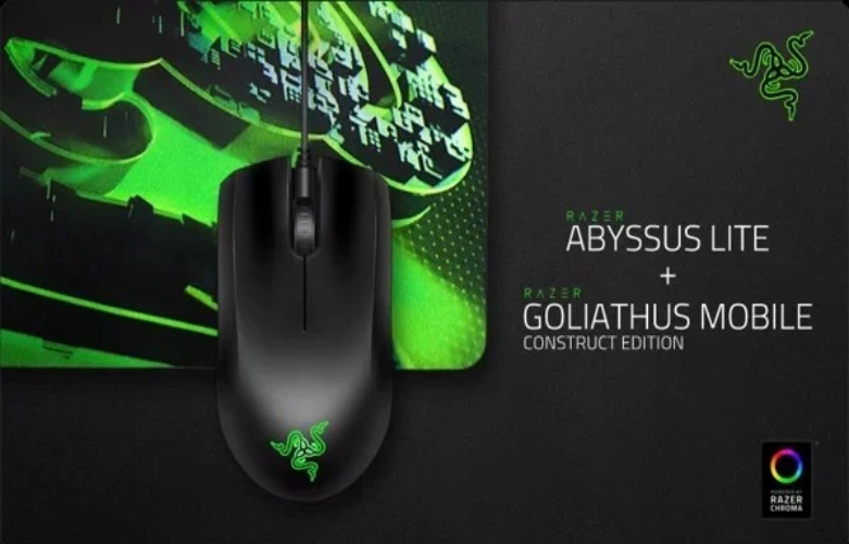 Combo Chuột Razer Abysuss Lite + Lót chuột Razer Goliathus Mobile Construction Edition | Thiết kế hiện đại và gọn nhẹ