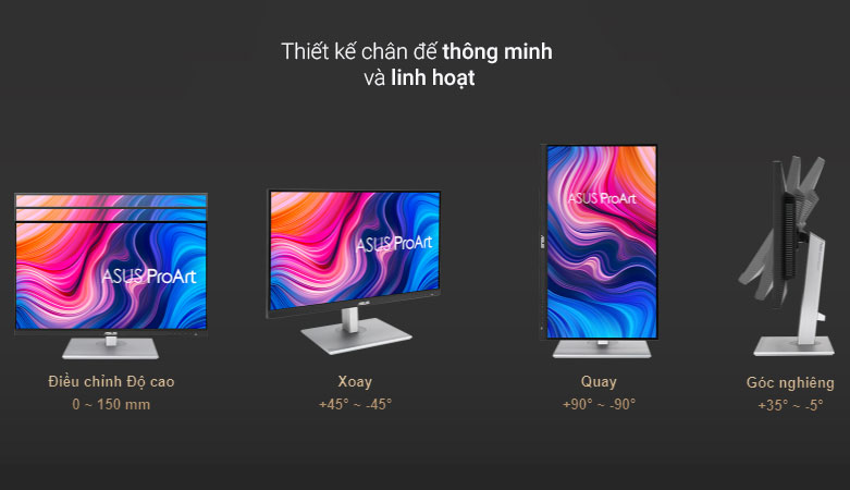 Màn hình LCD ASUS 27'' PA278CV | Thiết kế chân đế thông minh