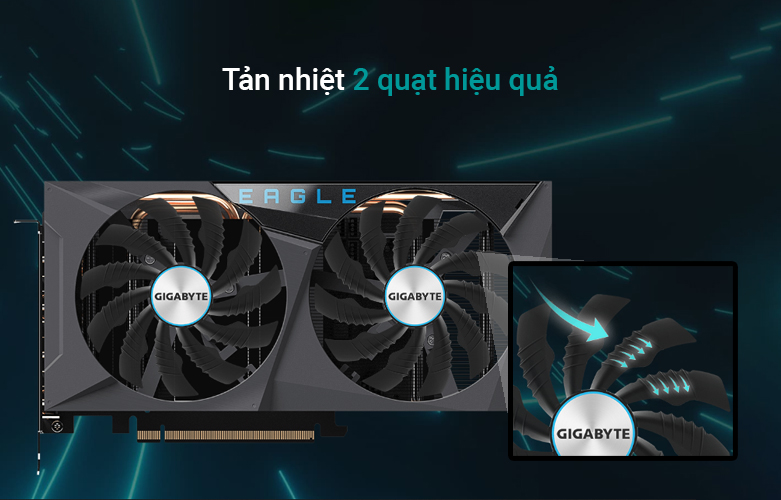 VGA Gigabyte GeForce RTX 3060 Ti EAGLE OC 8G | Tản nhiệt 2 quạt hiệu quả