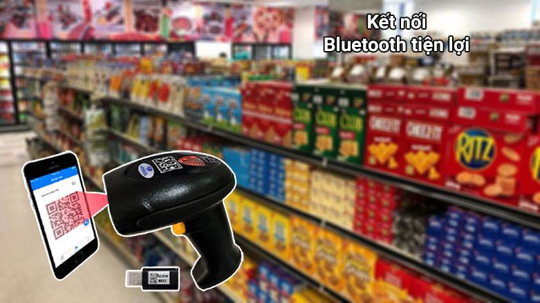 Máy quét mã vạch TOPCASH AL-96E| Kết nối Bluetooth tiện lợi