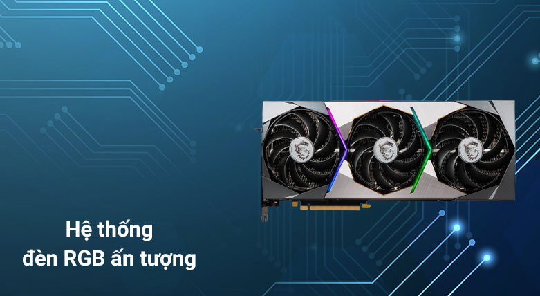 Card màn hình/ VGA MSI GeForce RTX 3070 Ti SUPRIM X 8G | Hệ thống đèn RGB ấn tượng