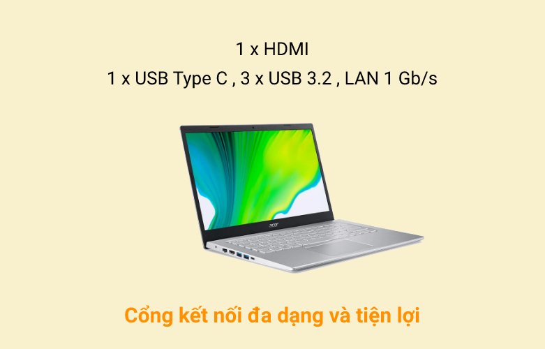 Máy tính xách tay/ Laptop Acer Aspire 5 A514-54-5127 | Tốc độ nhanh chóng