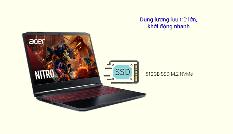 Máy tính xách tay/ Laptop Acer Nitro 5 AN515-57-56S5 | dung lượng lưu trữ lớn
