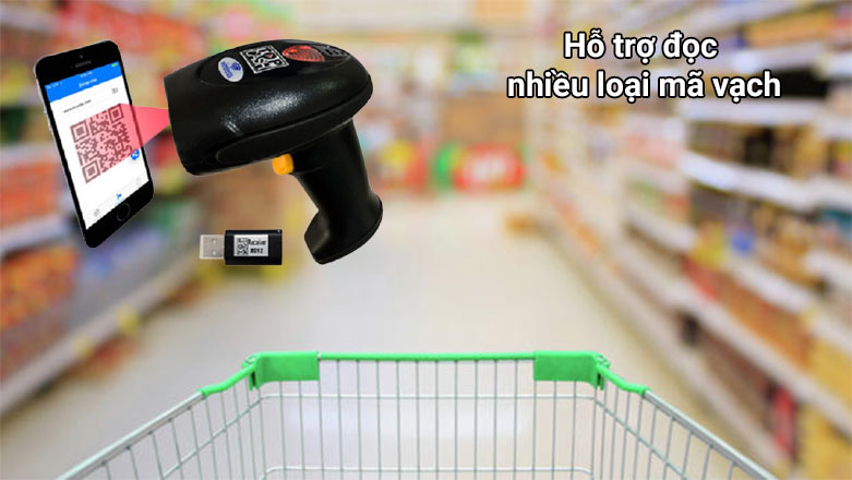 Máy quét mã vạch TOPCASH AL-96E| Hỗ trợ nhiều loại mã vạch