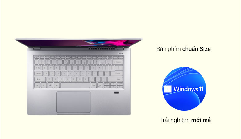 Máy tính xách tay/ Laptop Acer Swift 3 SF314-511-55QE (NX.ABNSV.003) (i5-1135G7) (Bạc) | Bàn phím chuẩn Size