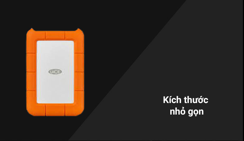 Ổ cứng gắn ngoài chống sốc Lacie Rugged Type-C 1TB USB-C + SRS | Kích thước nhỏ gọn 