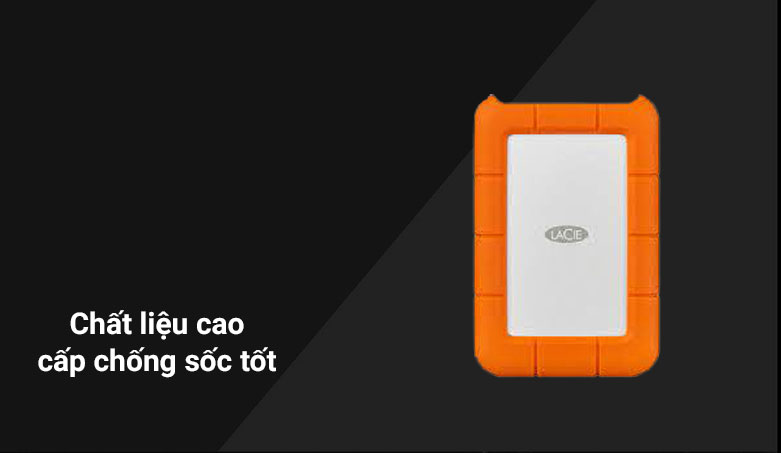 Ổ cứng gắn ngoài chống sốc Lacie Rugged Type-C 1TB USB-C + SRS | Chất liệu cao cấp chống sốc tốt