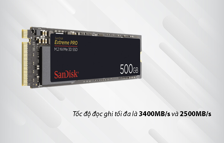 SSD SanDisk Extreme PRO 500GB M.2 NVMe 3D (SDSSDXPM2-500G-G25) | Tốc độ đọc ghi cao