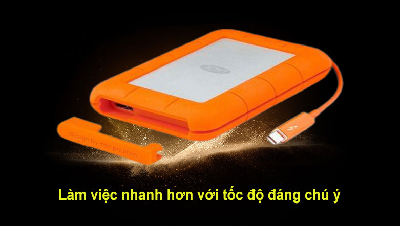 Ổ cứng gắn ngoài chống sốc Lacie Rugged Type-C 2TB USB-C + SRS (STFR2000800) | Lam việc nhanh hơn với tốc độ cao