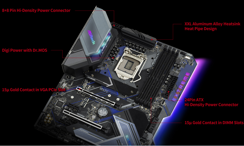 Mainboard Asrock Z490 Extreme4 | Hỗ trợ Ram 4 khe DDR4