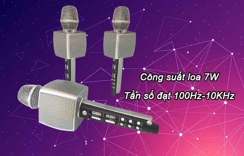 Mic karaoke YS-92 SUYOSD (Bạc) | Công suất loa 7W