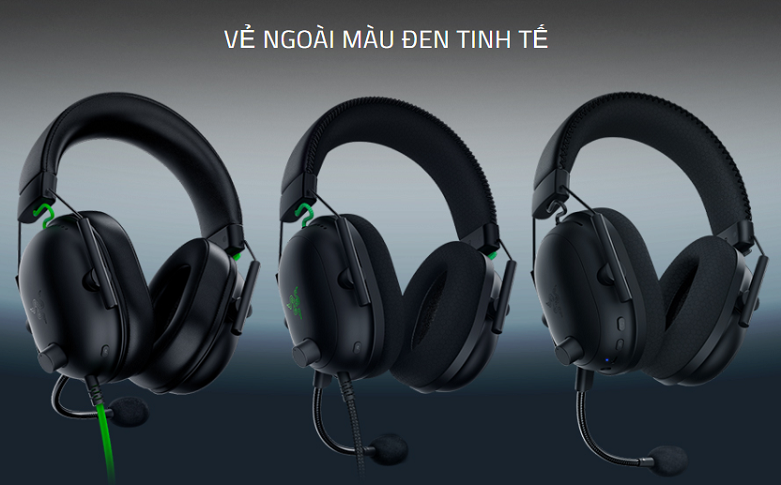 Tai nghe không dây Razer BlackShark V2 Pro | Vẻ ngoài màu đen tính tế