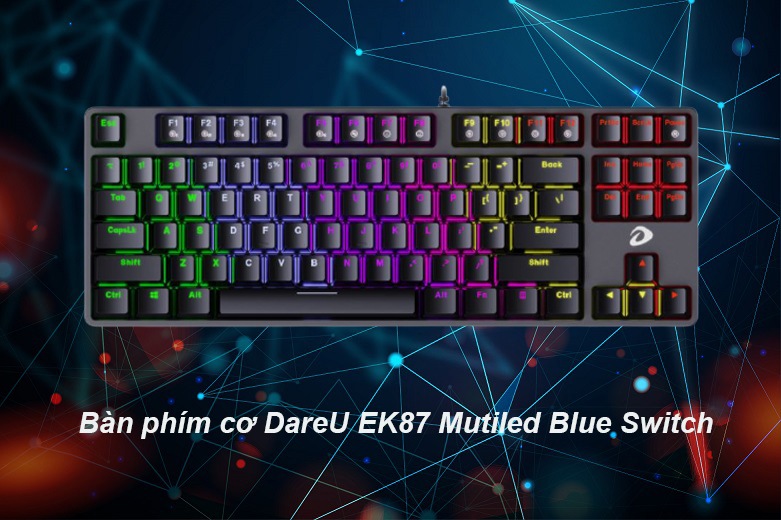 DareU EK87 Mutiled Blue Switch | Bàn phím cơ DareU EK87 Mutiled