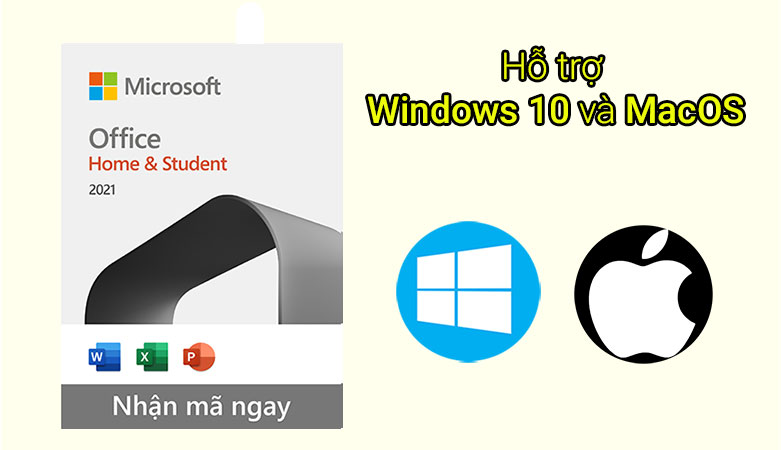 Phần mềm Microsoft Office Home and Student 2021 All Lng APAC EM PK Lic Online DwnLd NR (79G-05337) | Hỗ trợ Windows 10 và MacOS