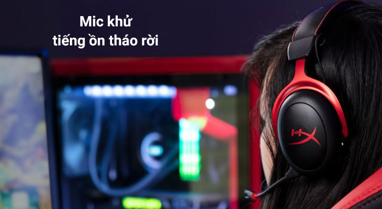 Tai nghe không dây HyperX Cloud II Wireless (Đỏ) | Khử tiếng ồn