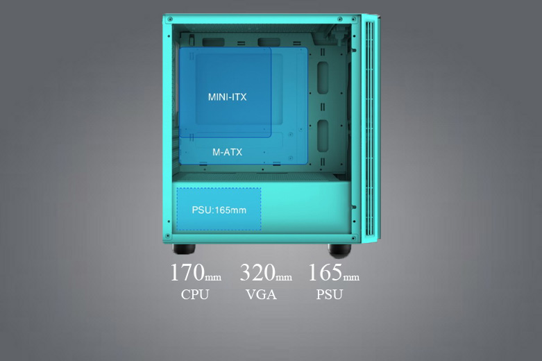 Thùng máy/ Case Xigmatek OMG Aqua EN45808 (No Fan) | Hỗ trợ quạt làm mát