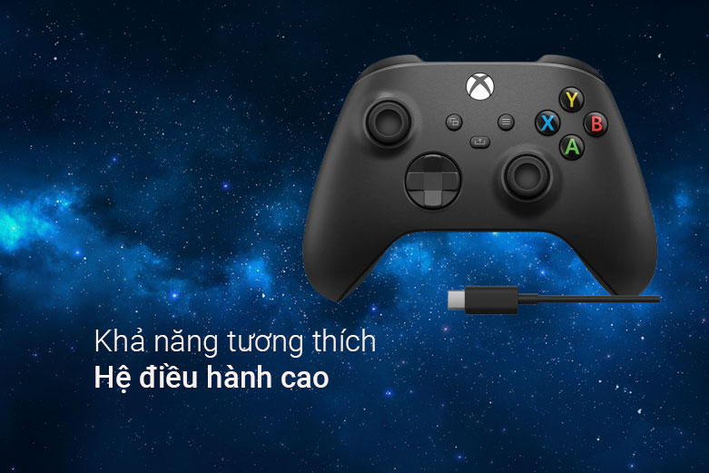 Tay cầm Gamepad không dây Xbox Wireless Controller + USB-C (Đen) | Khả năng tương thích hệ điều hành cao