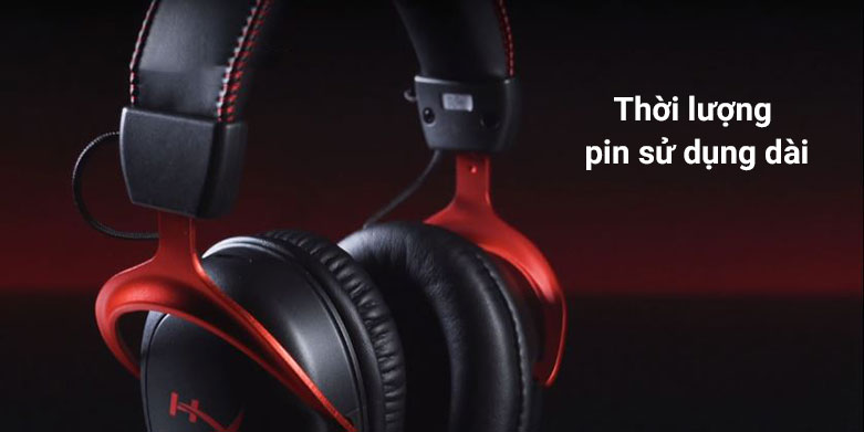 Tai nghe không dây HyperX Cloud II Wireless (Đỏ) | Thời lượng pin lớn