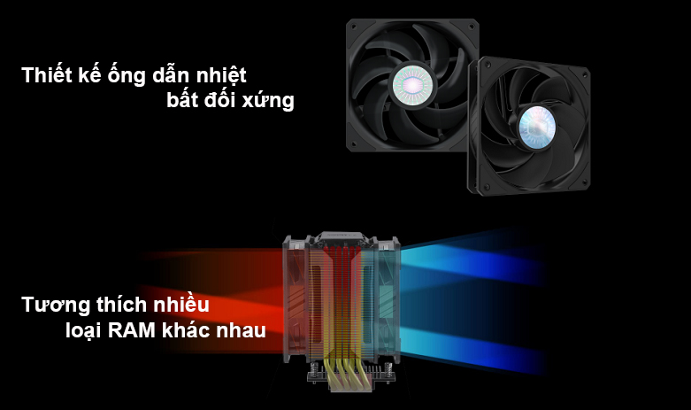 Tản nhiệt khí CM MasterAir MA612 Stealth | Thiết kế ống dẫn nhiệt