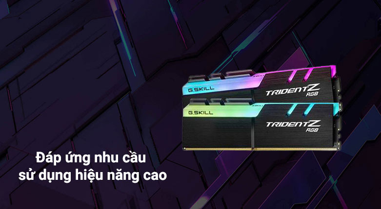 RAM G.Skill Trident Z RGB 64GB (2x32GB) DDR4 3200MHz (F4-3200C16D-64GTZR) | đáp ứng nhu cầu sử dụng hiệu năng cao rất tốt