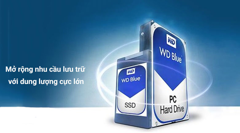 Ổ cứng HDD WD Blue 4TB SATA3 5400rpm (WD40EZAZ) | Kiểu dáng nhỏ gọn hiện đại 