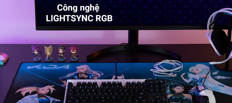 Bàn phím không dây gaming Logitech Pro K/DA | Công nghệ Lightsync RGB