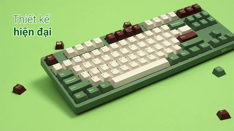 Bàn phím cơ Akko 3098 DS Matcha Red Bean (Akko Pink Switch V2) | Thiết kế hiện đại