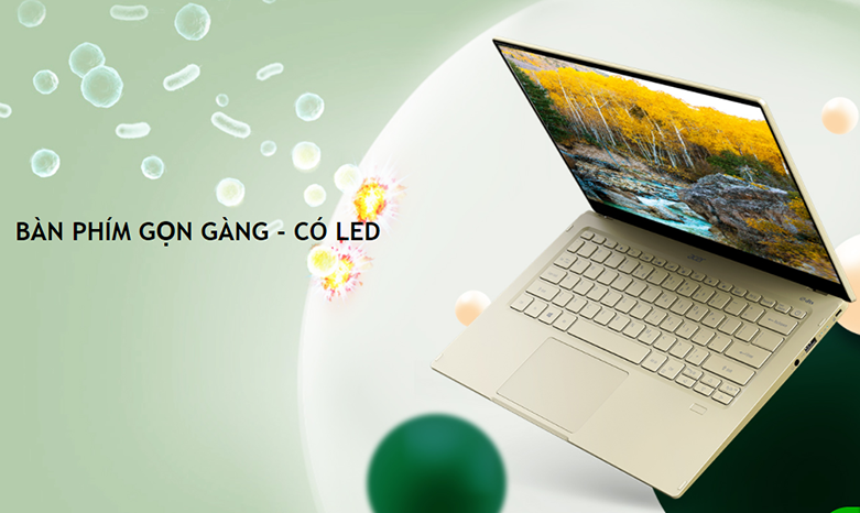 Laptop Acer Swift 5 SF514-55T-51NZ (NX.HX9SV.002) (i5-1135G7) (Vàng) | Bàn phím gọn gàng 