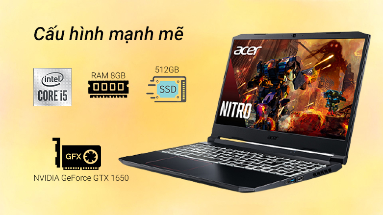 Laptop ACER Nitro 5 AN515-56-51N4 (NH.QBZSV.002) | Cấu hình mạnh mẽ