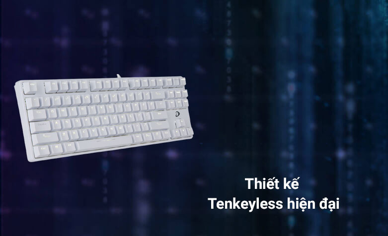 Bàn phím cơ DareU EK87 White Red D Switch (Trắng) | Thiết kế Tenkeyless hiện đại