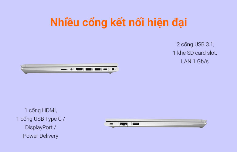 Laptop HP ProBook 440 G8-342H3PA (i5-1135G7) (Bạc) | Cổng kết nối đa dạng
