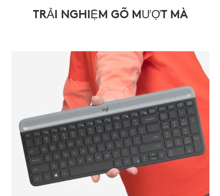 Bộ bàn phím, chuột không dây Logitech MK470 Slim | Trải nghiệm gõ mượt mà 