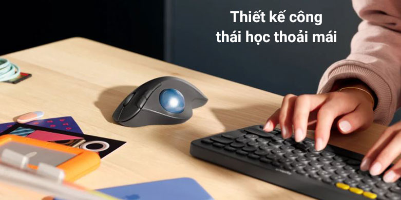 Chuột bi xoay không dây Logitech Ergo Trackball M575| Thiết kế công thái học