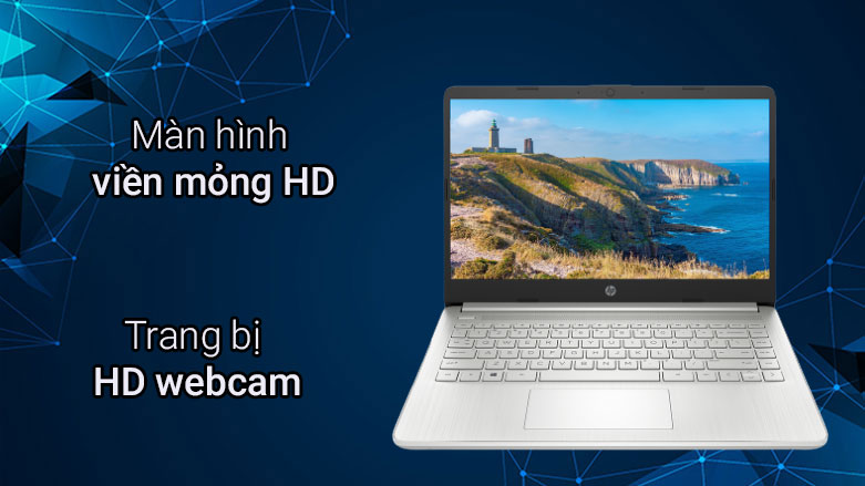 Máy tính xách tay/ Laptop HP 14s-fq1066AU (4K0Z6PA) (AMD Ryzen 5 5500U) (Bạc) | Màn hình viền mỏng HD