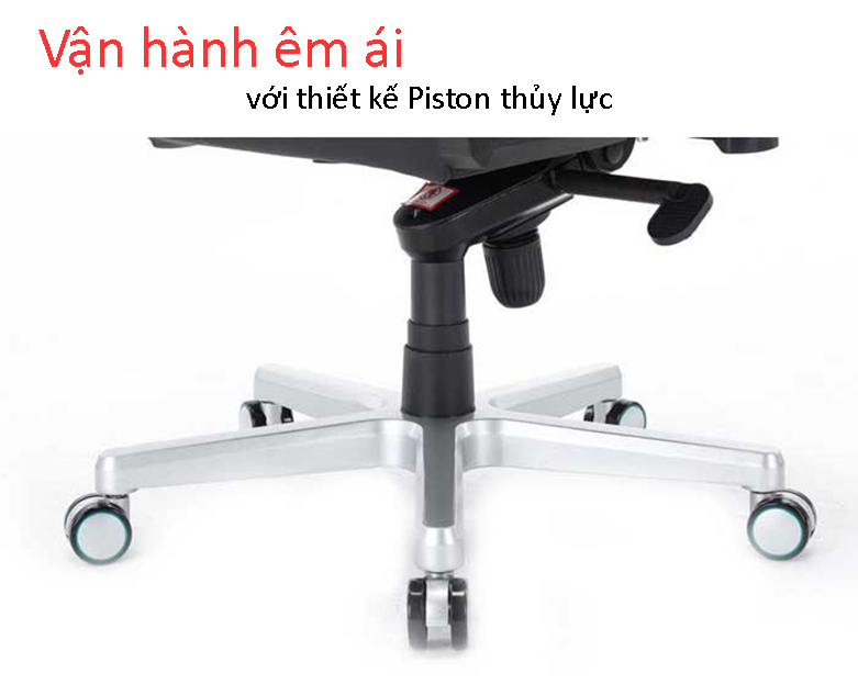 Ghế E-Dra Skeleton EGC220 (Đen) | Vận hành êm ái