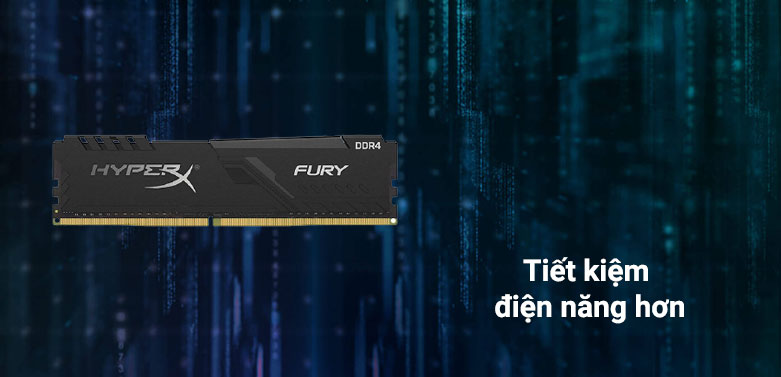 Ram DDR4 Kingston HyperX Fury Black 16GB (3200) (HX432C16FB4/16) | tiết kiệm điện năng hơn