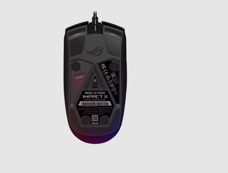 Chuột gaming Asus ROG Strix Impact II (Đen) | Dây cáp cao su