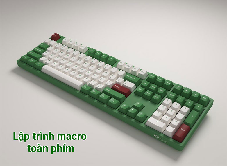 Bàn phím cơ Akko 3098 DS Matcha Red Bean (Akko Pink Switch V2) | Lập trình macro toàn phím