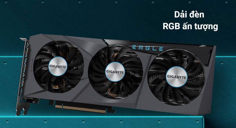 Card màn hình/ VGA Gigabyte GeForce RTX 3070 EAGLE OC 8G (rev. 2.0) | Dải đèn RGB ấn tượng