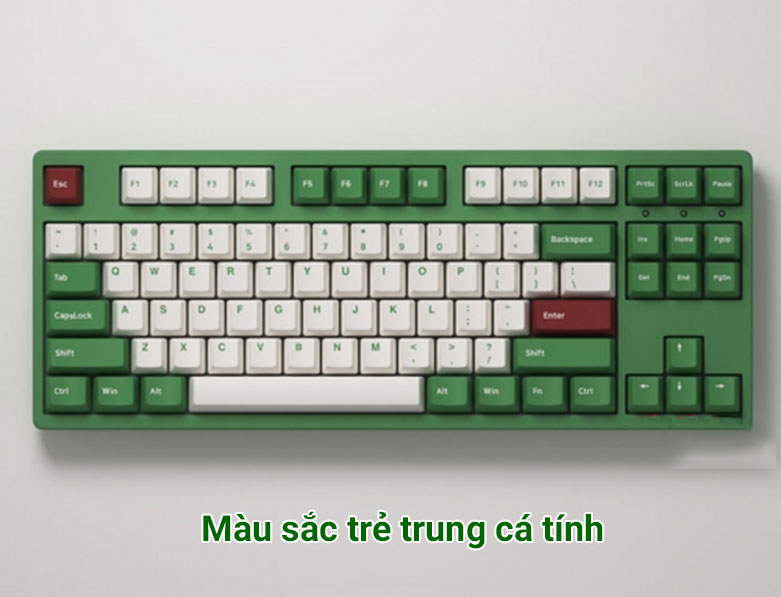 Bàn phím cơ Akko 3098 DS Matcha Red Bean (Akko Pink Switch V2) | Màu sắc trẻ trung