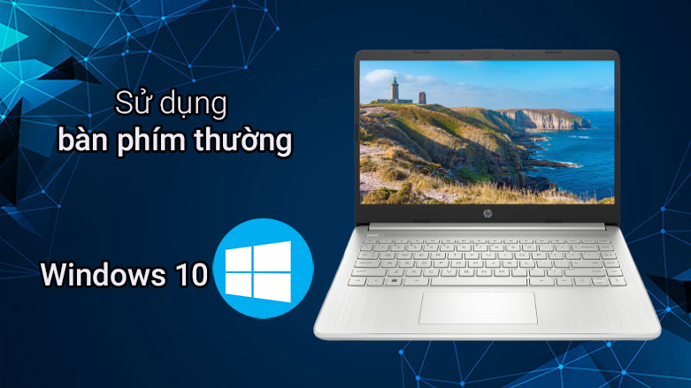 Máy tính xách tay/ Laptop HP 14s-fq1066AU (4K0Z6PA) (AMD Ryzen 5 5500U) (Bạc) | Sử dụng bàn phím thường