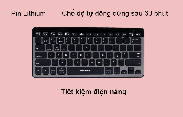 Bàn phím không dây Newmen BT713 (Xám) | Tiết kiệm điện năng 