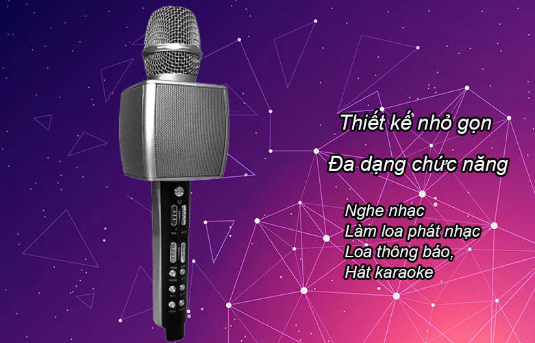 Mic karaoke YS-92 SUYOSD (Bạc) | Thiết kế nhỏ gọn 